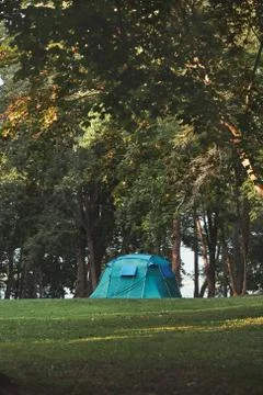 Tent among the trees Stock Photos