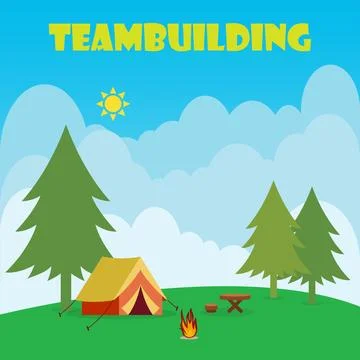 Tent and fire Stock Illustration