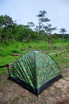 Tent and forest Stock Photos