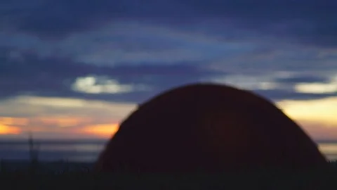 Tent on the beach time lapse shot Stock Footage 83370242