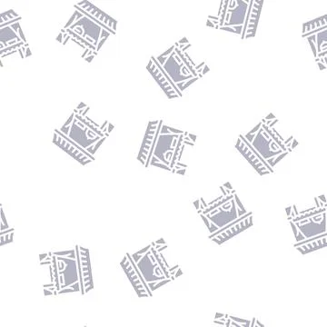 Tent buffet glyph vector seamless pattern Stock Illustration