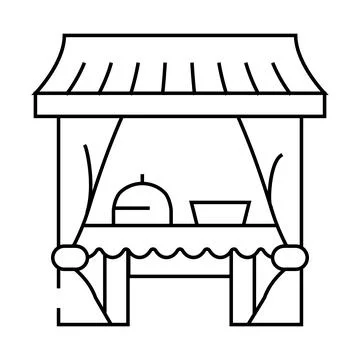 Tent buffet line icon vector illustration Stock Illustration