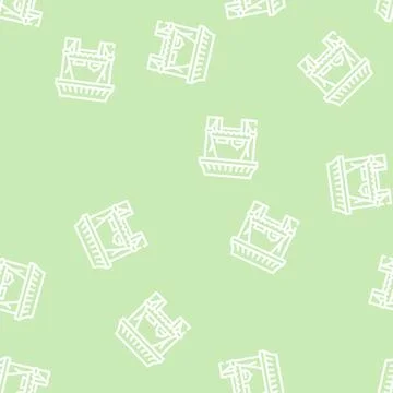 Tent buffet line vector seamless pattern Stock Illustration
