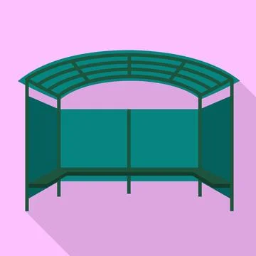 Tent bus station icon, flat style Stock Illustration