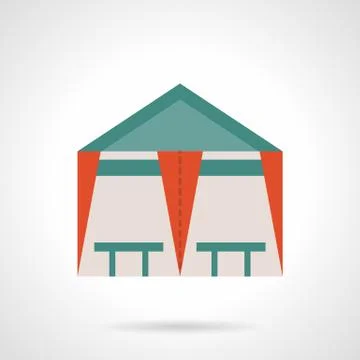 Tent cafe flat color vector icon Ilustración de archivo