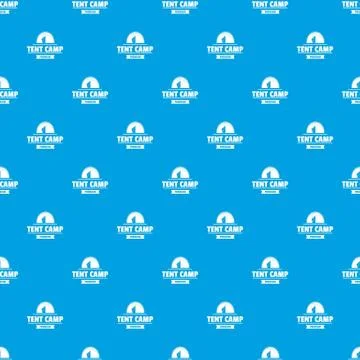 Tent camp pattern seamless blue Illustrazione stock