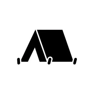 Tent camping booth icon simple flat illustration Stock Illustration