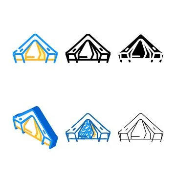 Tent camping color icon vector diversity Stock Illustration