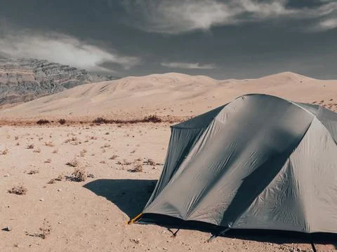 Tent Camping in Eureka Dunes 写真素材
