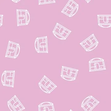 Tent camping line seamless pattern Stock Illustration