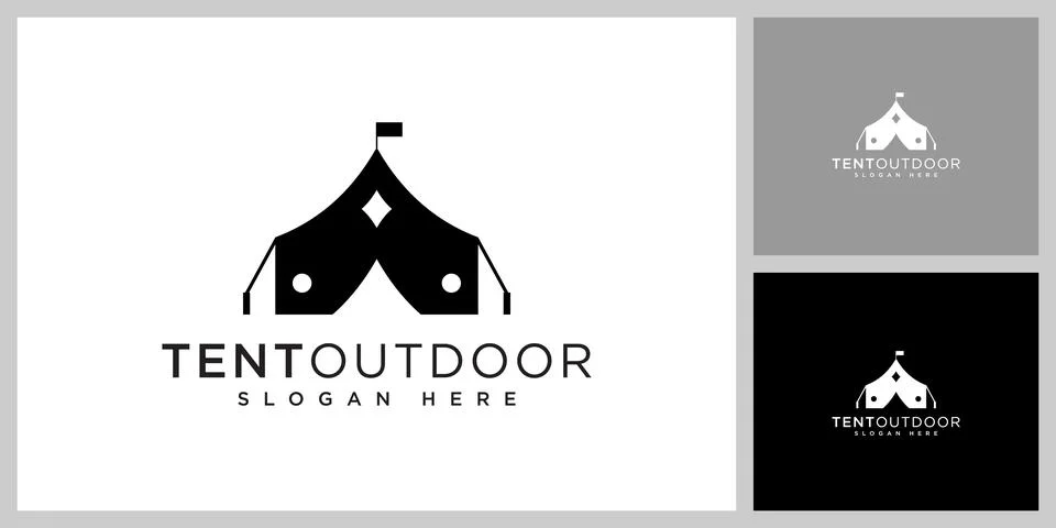 Tent camping logo vector design template Stock Illustration