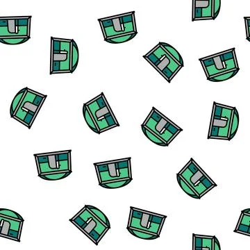 Tent camping vector seamless pattern Stock Illustration