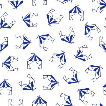 Tent. Canopy. Seamless pattern with blue and white stripes of circus domes. H Stock Illustration