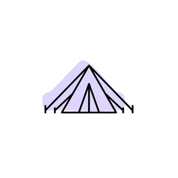 Tent with color shadow vector icon in adventure set Stock Illustration