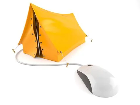 Tent with computer mouse Stock Illustration