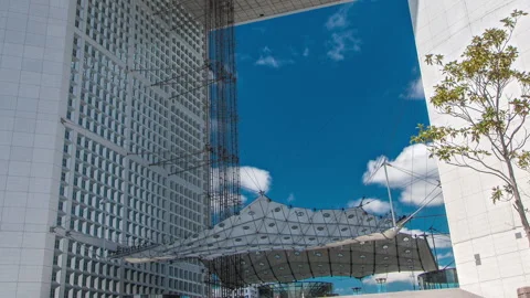Tent covered open space above the stairs timelapse in the Defence business Stock Footage 236587852