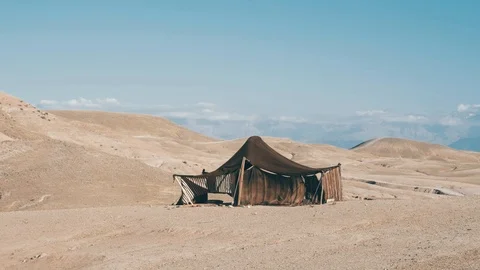 Tent in the desert of Agafay Video stock 108618371