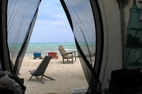 Tent door in the wind Stock Footage 119172