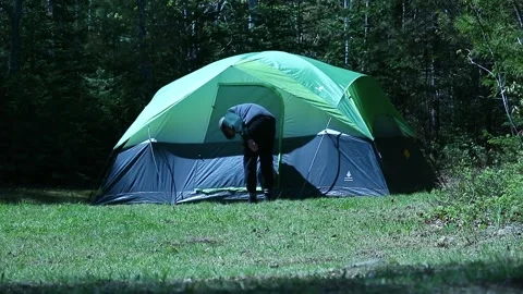 Tent Exit Stock Footage