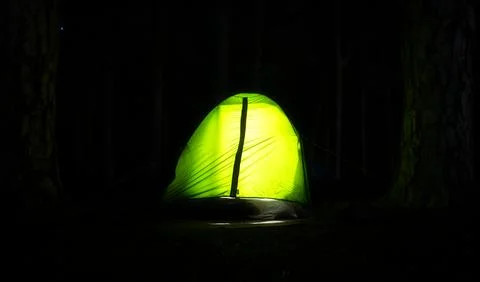 A tent in the forest Stock Photos