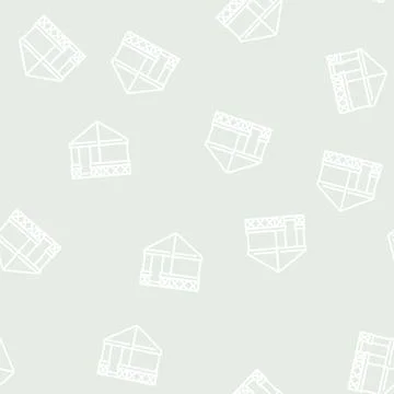 Tent garden line seamless pattern Stock Illustration