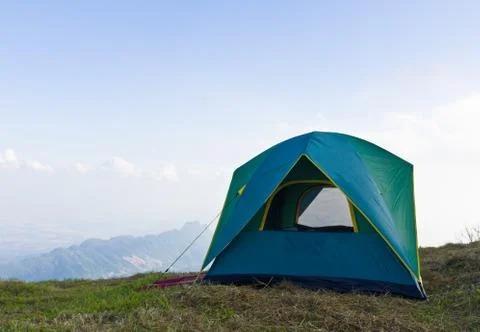 Tent on a grass Stock Photos