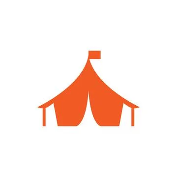 Tent icon logo design template isolated illustration Stock Illustration