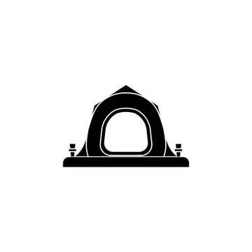 Tent icon vector black on white background Stock Illustration