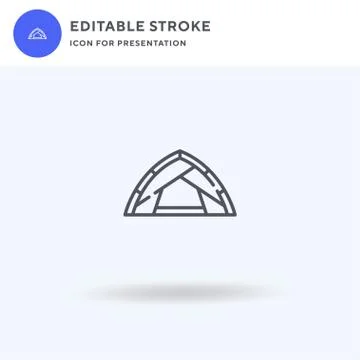Tent icon vector, filled flat sign, solid pictogram isolated on white, logo Stock Illustration