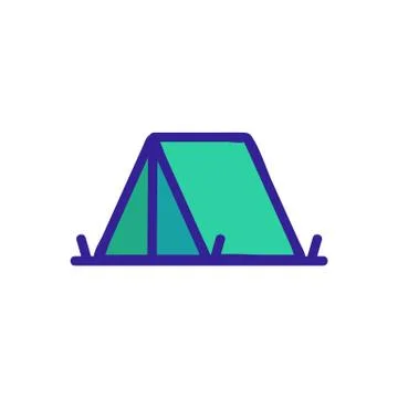 Tent icon vector. Isolated contour symbol illustration Иллюстрация