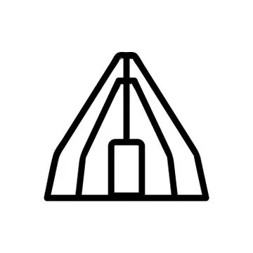 Tent icon vector. Isolated contour symbol illustration Stock Illustration