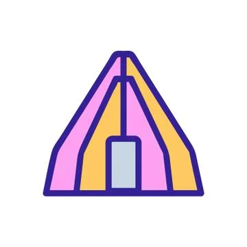 Tent icon vector. Isolated contour symbol illustration Stockillustratie