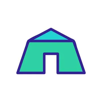 Tent icon vector. Isolated contour symbol illustration Stockillustratie