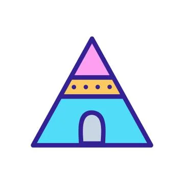 Tent icon vector. Isolated contour symbol illustration Illustrazione stock