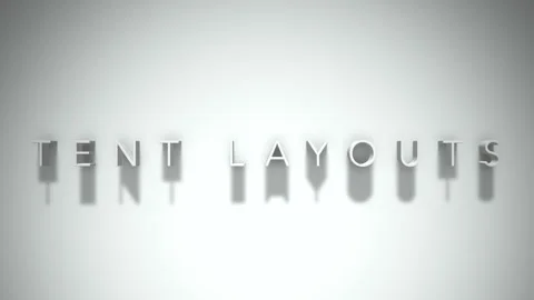 Tent layouts 3D title animation with shadows on a white background Stock Footage 298006167