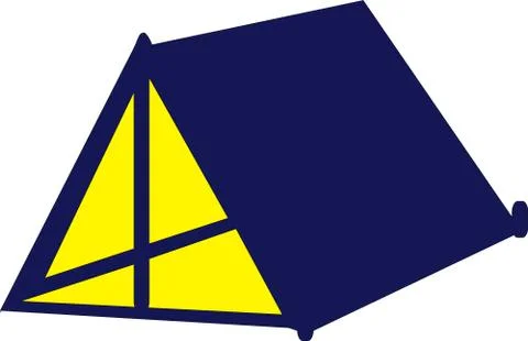 Tent with light inside Stock Illustration