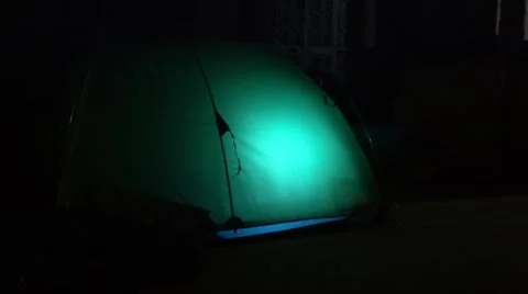 Tent at night Stock Footage 62480232