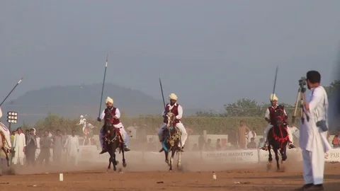 Tent Pegging in Pakistan Video stock 116598344