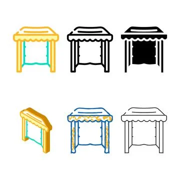 Tent from plastic material color icon vector series Stock Illustration