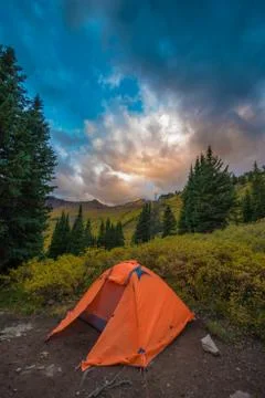Tent in the Rockies Stock Photos