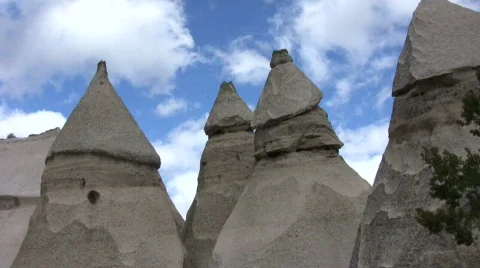 Tent Rocks And Clouds Stock Footage 313422