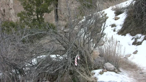 Tent Rocks Trail Pan Up Vídeo Stock 313504