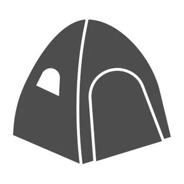 Tent solid icon, Summer vacation concept, Tourist tent sign on white background 스톡 일러스트