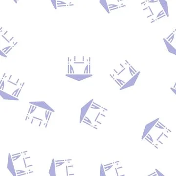 Tent with table for eating glyph vector seamless pattern イラスト素材