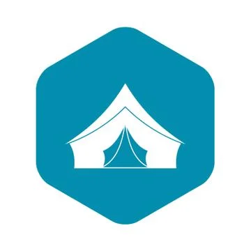 Tent with a triangular roof icon, simple style Illustrazione stock