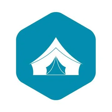 Tent with a triangular roof icon, simple style Stock Illustration