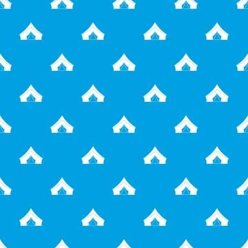Tent with a triangular roof pattern seamless blue Stock Illustration