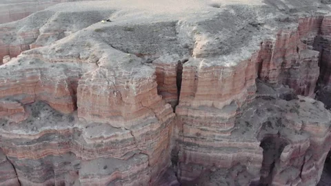 Tent with a view of the Charyn Canyon Stock Footage 258424115