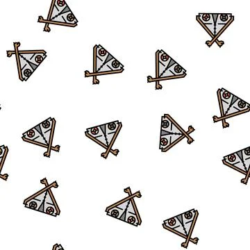 Tent viking vector seamless pattern Stock Illustration