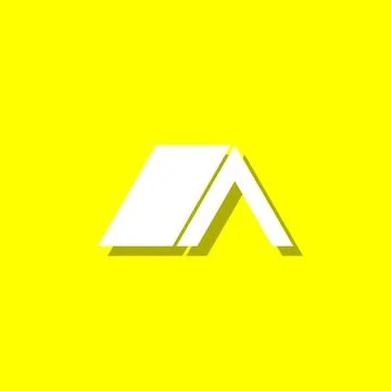 Tent white icon with shadow Stock Illustration